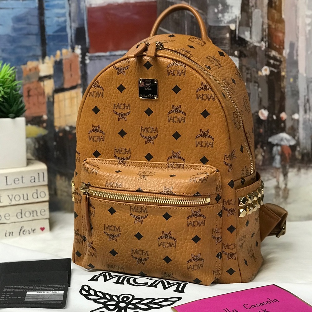 MCM Stark Side Studs Backpack in Visetos